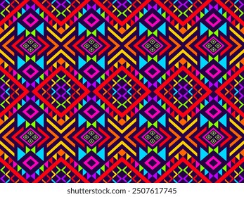 colorful diamon seamless pattern on dark purple background 