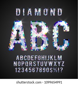 Colorful Diamond ABC. Gemstone styled  alphabet letters collection, vector eps10