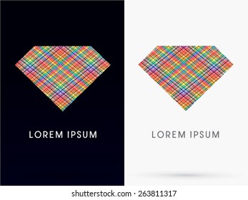 Colorful Diamond abstract,design using colorful line, logo, symbol, icon, graphic, vector.