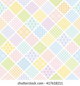 colorful diamond background with Japanese traditional design.