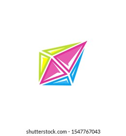 Colorful Diamond Gemstone Logo Vector