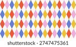 Colorful Diamond Geometric Seamless Pattern