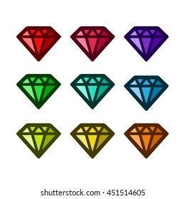 Colorful Diamond Icons