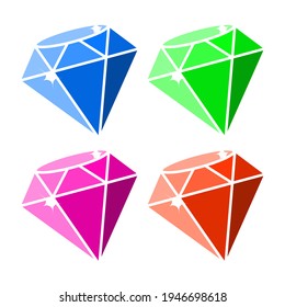 farbige Diamantenillustrationen mit mehreren Sets können für Logos, Maskottchen und andere kommerzielle Zwecke verwendet werden