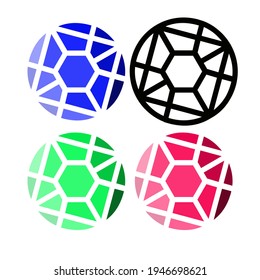 las ilustraciones coloreadas de diamantes con múltiples conjuntos pueden utilizarse para logotipos, mascotas y otros fines comerciales