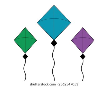 Colorful Diamond Kites: A Simple Illustration