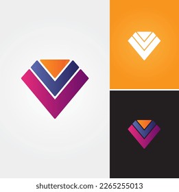 Vector de diseño de logotipo de diamante colorido