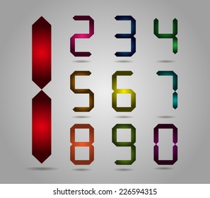 colorful diamond numbers set. 