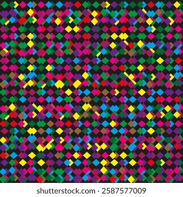 Colorful diamond pattern. Abstract geometric texture. Vibrant multicolor background. Seamless decorative design.