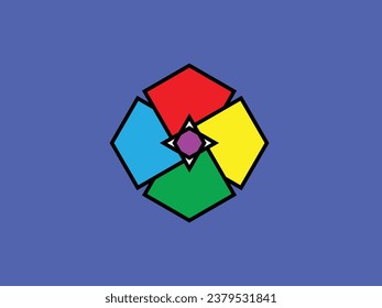 bunter Rautenriss-Design. abstraktes bunter Logo. Vektormehrfarbige Tulpe