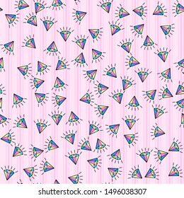 Patrón sin soldadura de diamante colorido sobre fondo blanco. Diseño de impresión de papel. Ilustración de vector retro abstracta. Tejidos, tejidos, envolturas a la moda. Decoración moderna del espacio.