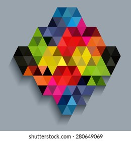 Colorful diamond with triangle texture