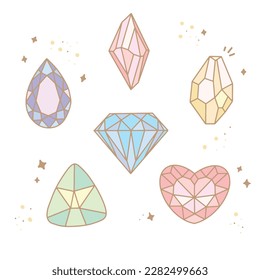 vector de diamante colorido, brillante como una ilustración de diamante 