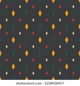 Colorful Diamonds on Black background vector repeat pattern