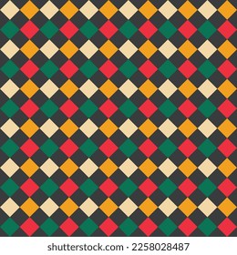 Colorful Diamonds on Black background vector repeat pattern