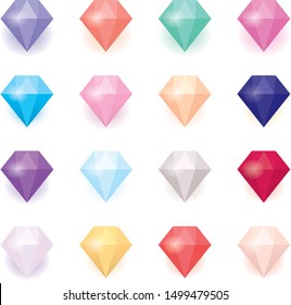 Colorful Diamonds set - vector