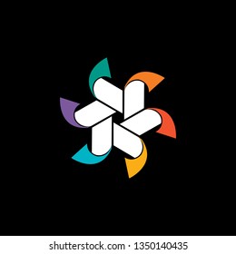 Colorful diaphragm-propeller vector drawing