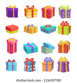 Colorful Different Christmas Gift Icons