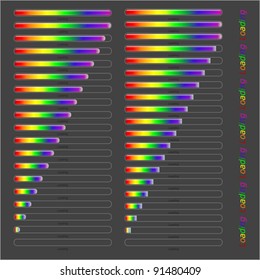 colorful different line loader progress bar, vector