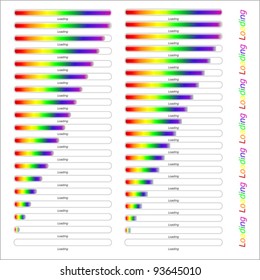 colorful different line loader progress bar, vector