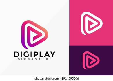 Colorful Digiplay Logo Design. Creative Idea logos designs Vector illustration template