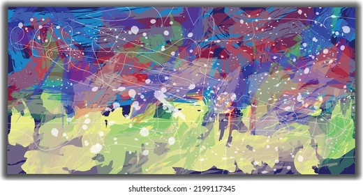 Colorful digital abstract art, background illustration painting work