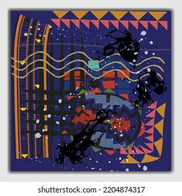Colorful digital abstract art, background illustration painting work