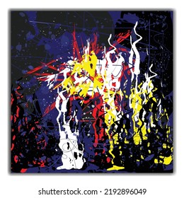 Colorful digital abstract art illustration painting work