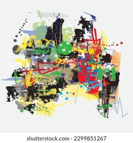 Colorful digital abstract art illustration
