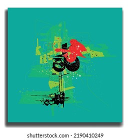 Colorful digital abstract illustration painting work