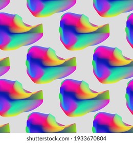 Colorful digital art element. Fine contemporary object in bright vibrant neon colors. Graphic design. Seamless pattern for background or wrapping paper. Vector EPS 10.