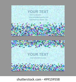 Colorful digital art mosaic business card template design