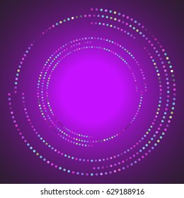 Colorful digital background with circle of dots.