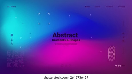 A colorful digital background featuring smooth gradients of blue and pink, with simple geometric shapes. This design emphasizes modern aesthetics and creativity.