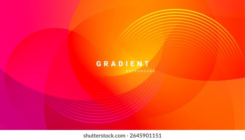 Fondo digital colorido con curvas de gradiente vibrantes y Elementos de onda circulares que fluyen