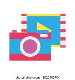 colorful digital camera technology with play video