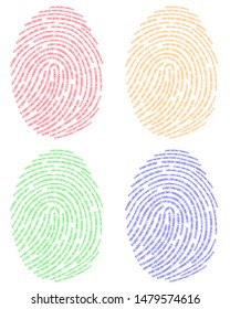 Colorful digital fingerprint on a white background. Vector