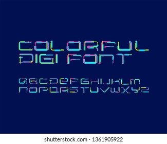 Colorful digital font set