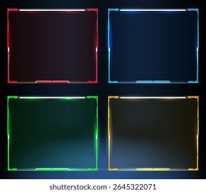 Colorful digital frames in various hues for online content creation and graphic design.