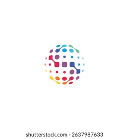 Colorful Digital Globe with Connections