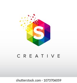 Colorful Digital Icon. S Letter Design Vector