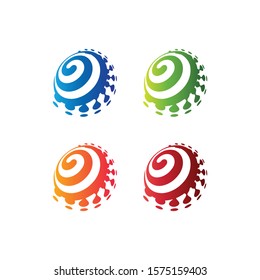  Colorful Digital Logo Icon Vector Technology. 