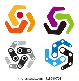 Colorful digital machine, electronics icon set.Abstract logo pattern. You can use in the machine, commerce, mathematics, architecture, medical and communication concept of pattern.