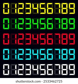 Colorful digital numbers alarm clock calculator