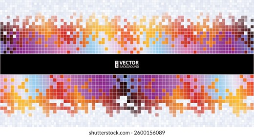Colorful digital pixels equalizer mosaic pattern abstract background. RGB EPS 10 vector illustration
