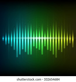 Colorful digital shining equalizer. Vector illustration.