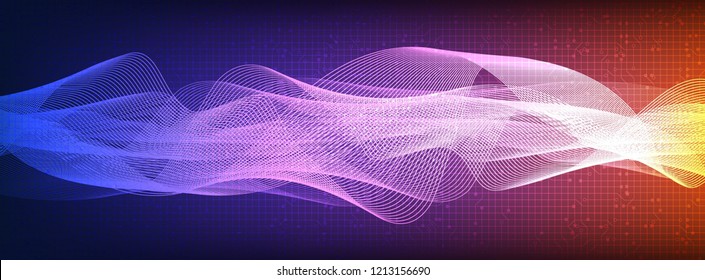 Colorful Digital Sound Wave Background,technology and earthquake wave diagram concept,design for music studio and science,Vector Illustration.