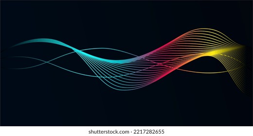 bunter digitaler Wellenhintergrund-Konzept. Schöne bewegungsschwingende Textur-Punkte mit leuchtenden, fokussierenden Partikeln. Hintergrund oder Technologie in der virtuellen Welt.