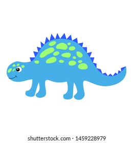 Colorful dinosaur in beautiful style on white background. Cute cartoon dino design. Happy smile dinosaur. Internet concept. Cartoon style, flat isolated vector. Cute character design.