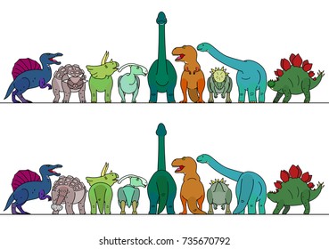 Colorful Dinosaur Border